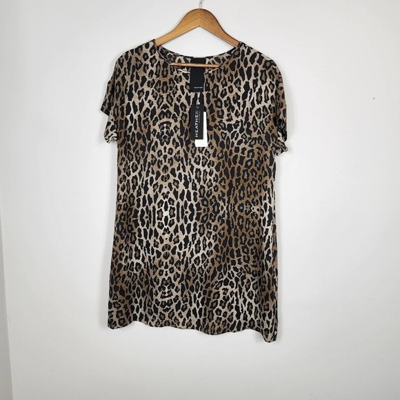 NWT Heather by Bordeaux Leopard Shift Flowy Dress Size Medium - Picture 2 of 6